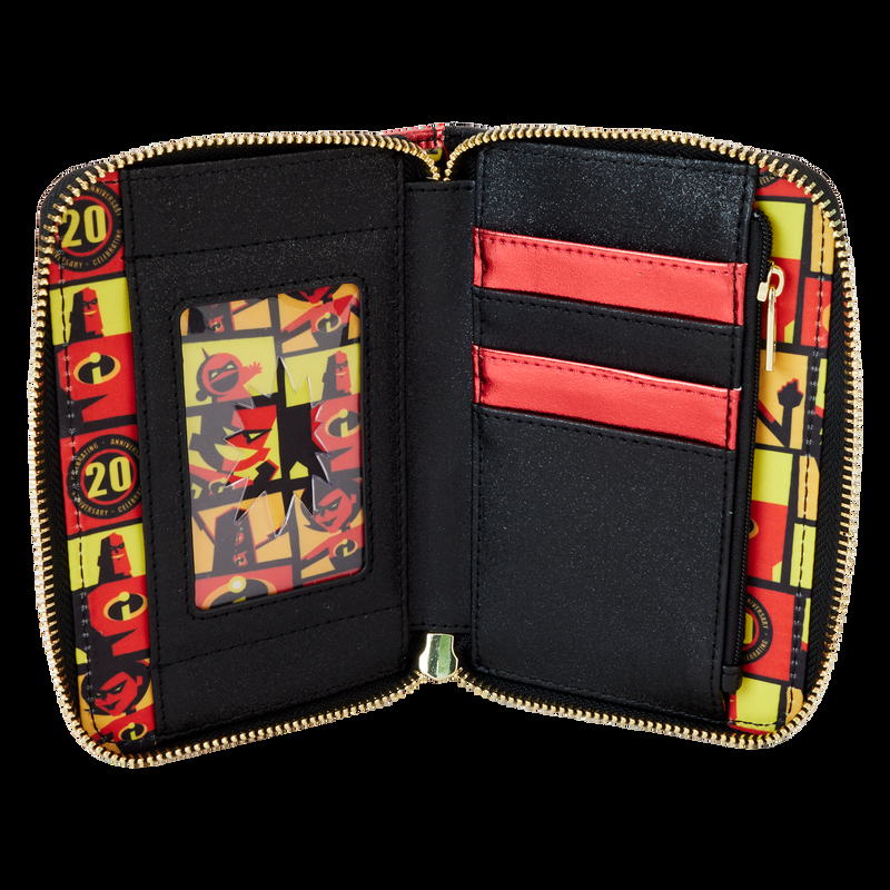 Loungefly The Incredibles 20th Anniversary Metallic Cosplay Zip Around Wallet