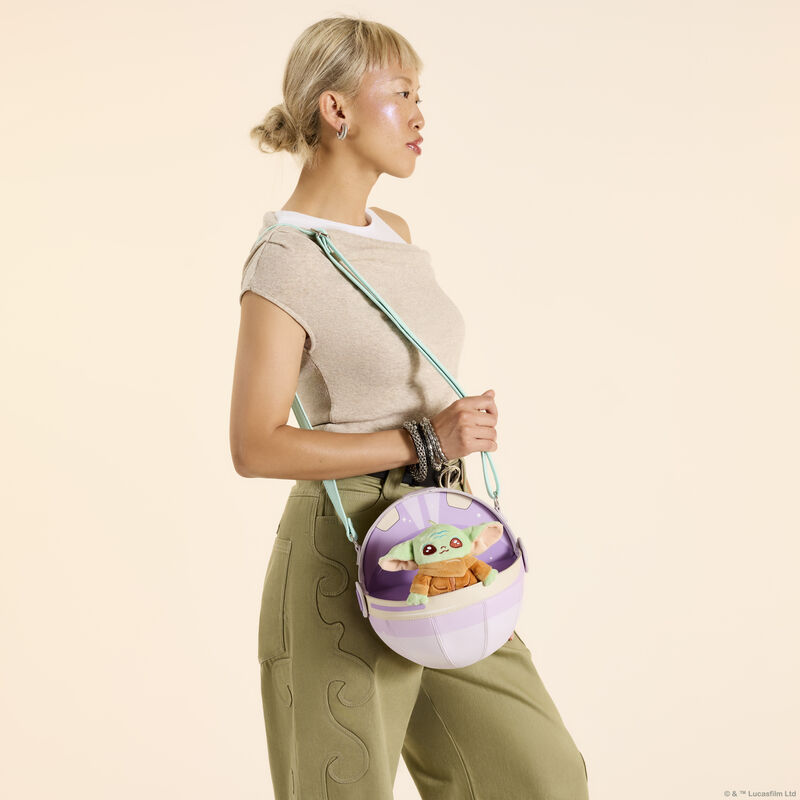 Loungefly The Mandalorian Grogu Figural Pod Plush Crossbody Bag