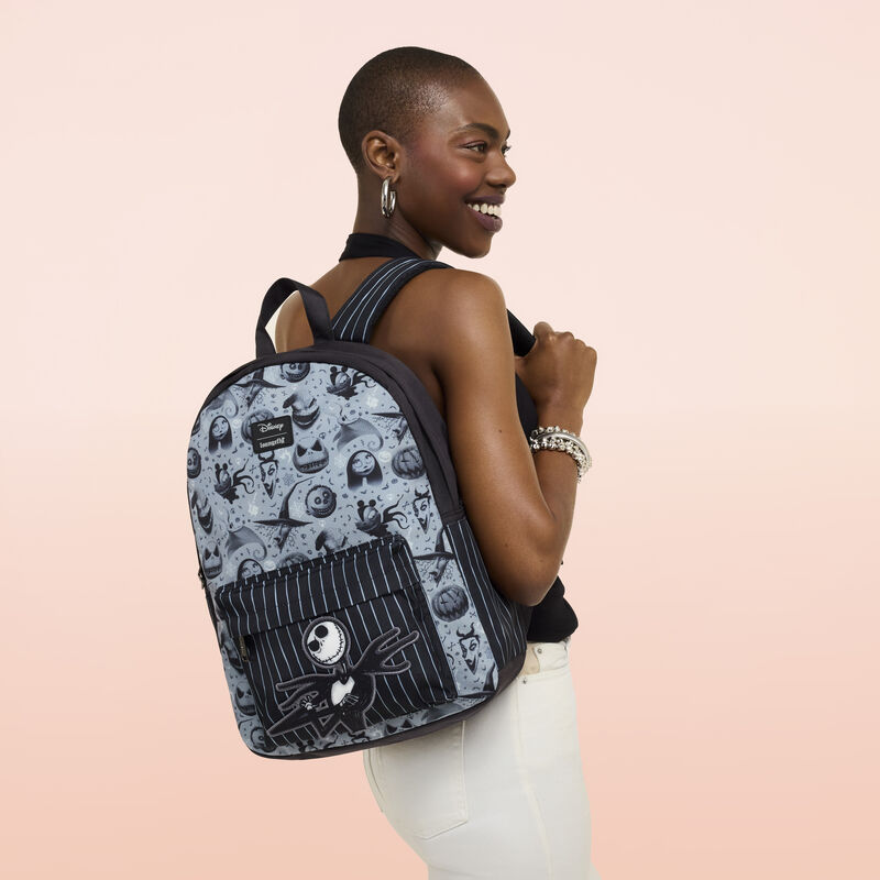 loungefly The Nightmare Before Christmas All-Over Print Full-Size Backpack