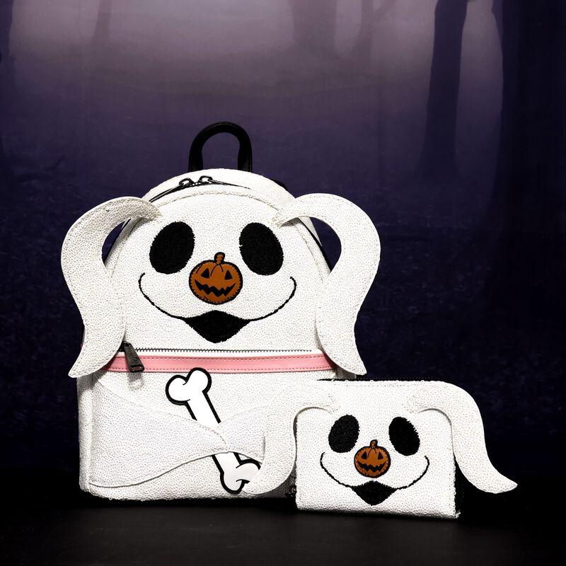 Loungefly The Nightmare Before Christmas Exclusive Zero Sequin Cosplay Glow Zip Around Wallet