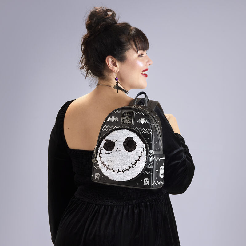 Loungefly The Nightmare Before Christmas Jack Skellington Reversible Sequins Mini Backpack