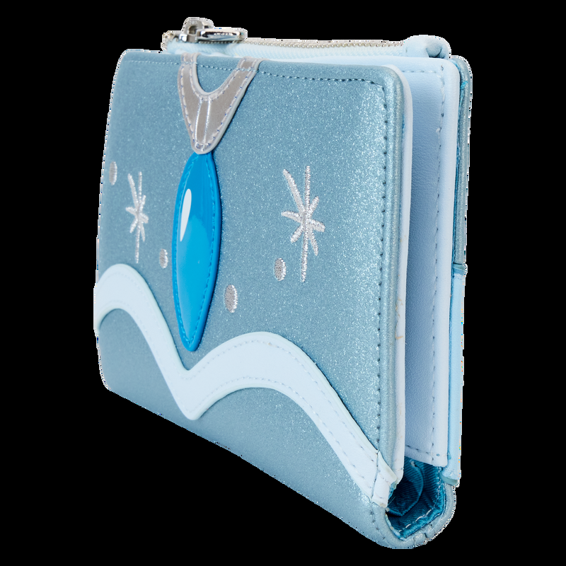 loungefly The Princess and the Frog Tiana Blue Gown Glitter Cosplay Flap Wallet