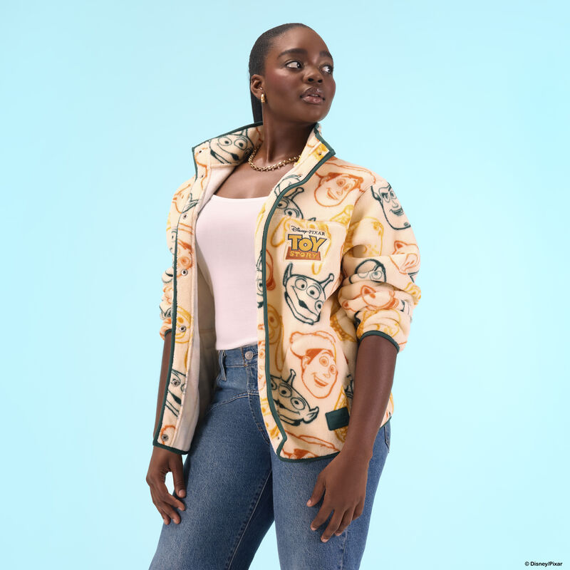 loungefly Toy Story 30th Anniversary All-Over Print Snap-Front Jacket