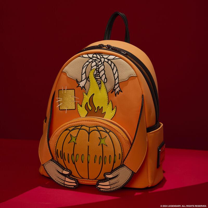 loungefly Trick 'R Treat Flaming Pumpkin Head Sam Light Up Glow Mini Backpack