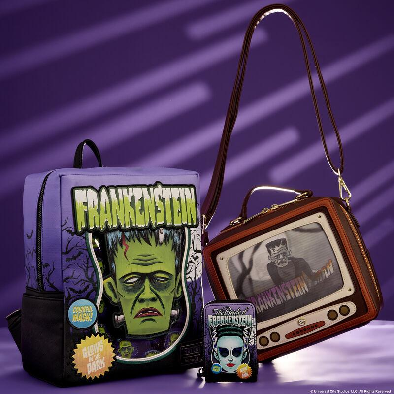 Loungefly Universal Monsters Frankenstein Mask Glow Mini Backpack With Coin Bag