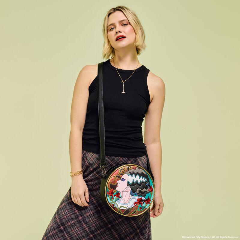 loungefly Universal Monsters The Bride Of Frankenstein Stained Glass Crossbody Bag