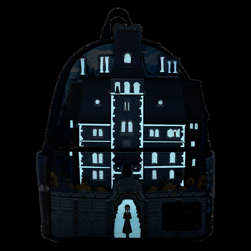 Loungefly Wednesday Nevermore Academy Castle Glow Mini Backpack