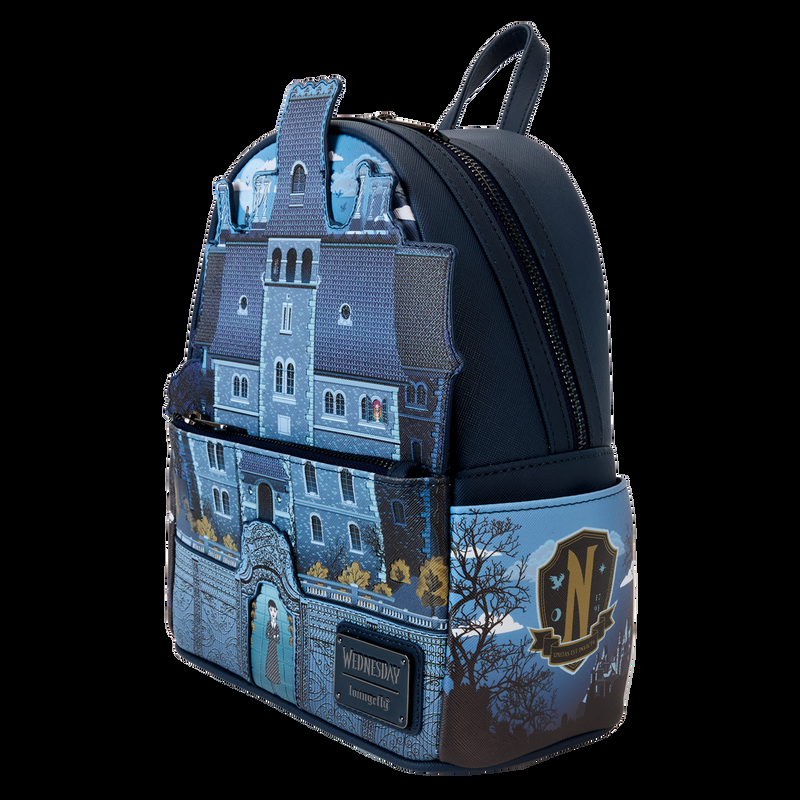 Loungefly Wednesday Nevermore Academy Castle Glow Mini Backpack