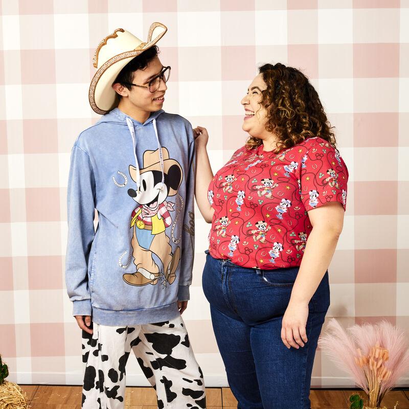 loungefly Western Mickey & Minnie Lasso All-Over Print Unisex Tee