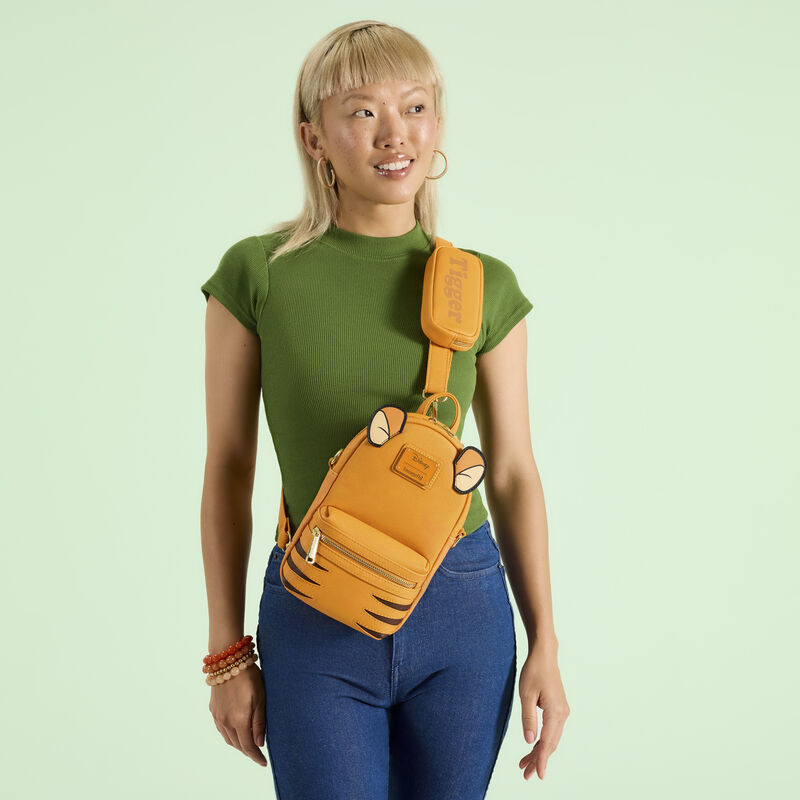 loungefly Winnie The Pooh Exclusive Tigger Cosplay Sling Crossbody Bag With Coin Bag