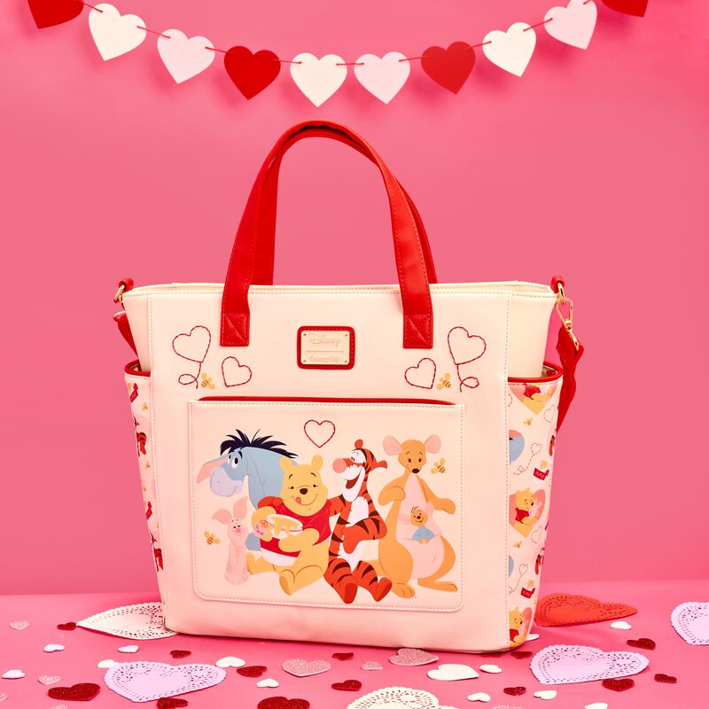 loungefly Winnie The Pooh & Friends Hearts Convertible Backpack & Tote Crossbody Bag
