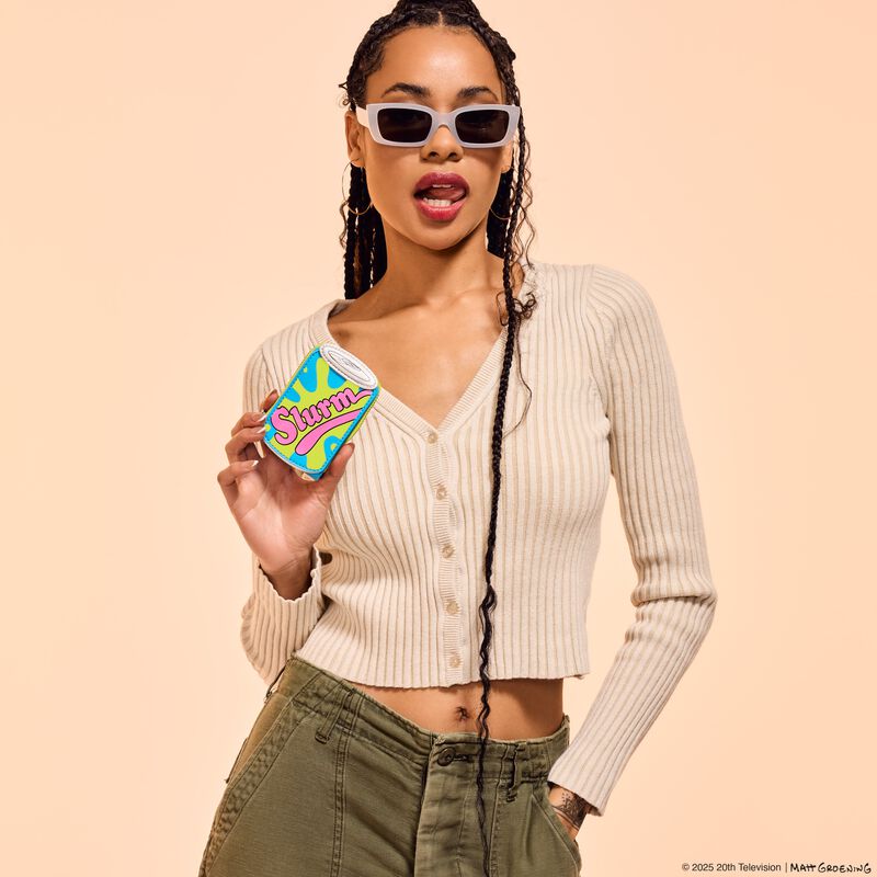 loungefly WonderCon Limited Edition Futurama Slurm Glow Accordion Zip Around Wallet