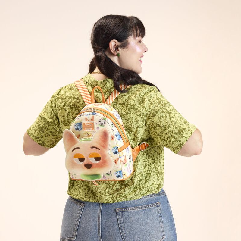 Loungefly Zootopia 2 Nick Wilde Cotton Candy Cosplay All-Over Print Mini Backpack