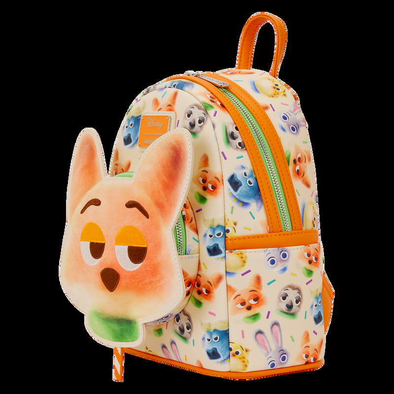 Loungefly Zootopia 2 Nick Wilde Cotton Candy Cosplay All-Over Print Mini Backpack