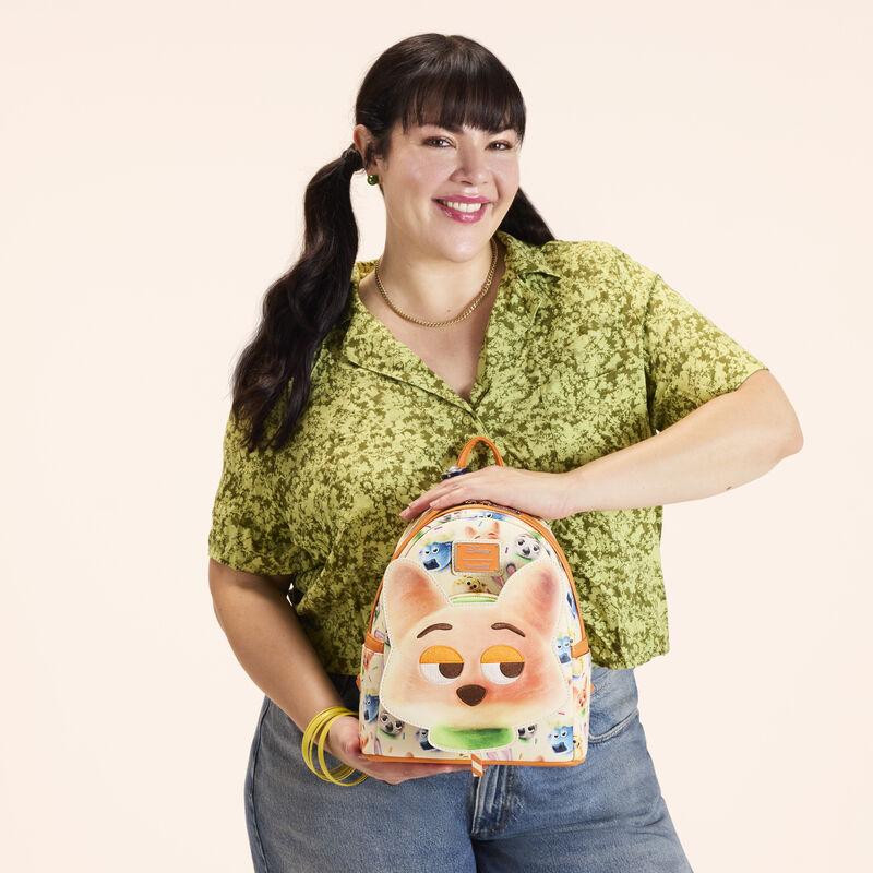 loungefly Zootopia 2 Nick Wilde Cotton Candy Cosplay All-Over Print Mini Backpack