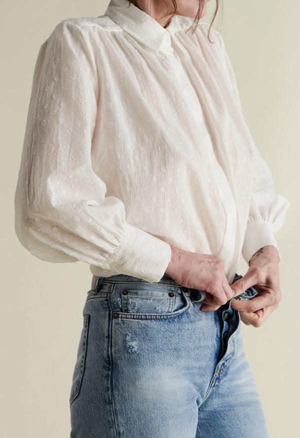 Loup Charmant Gaspé Blouse In Natural Swiss Ellipse