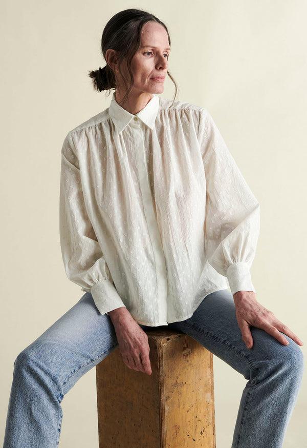 loup charmant Gaspé Blouse in Natural Swiss Ellipse