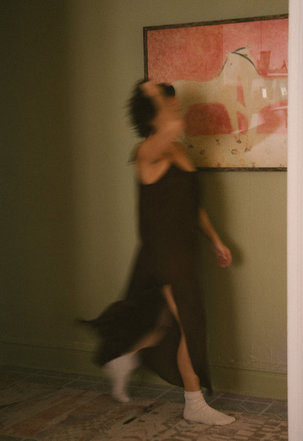 loup charmant Amelia Slip Dress in Chocolate Silk