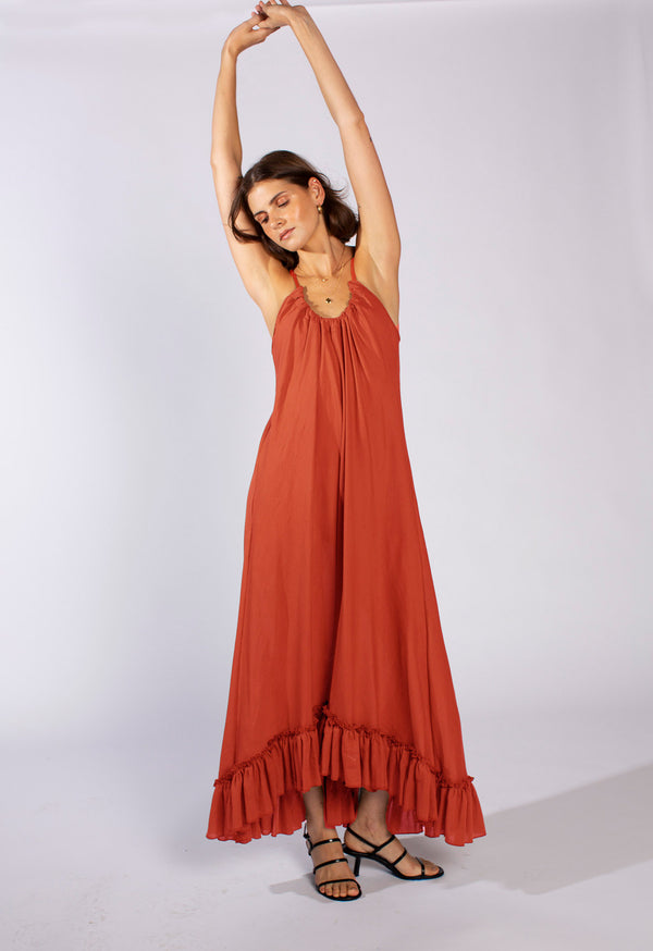loup charmant Anemone Dress in Guava