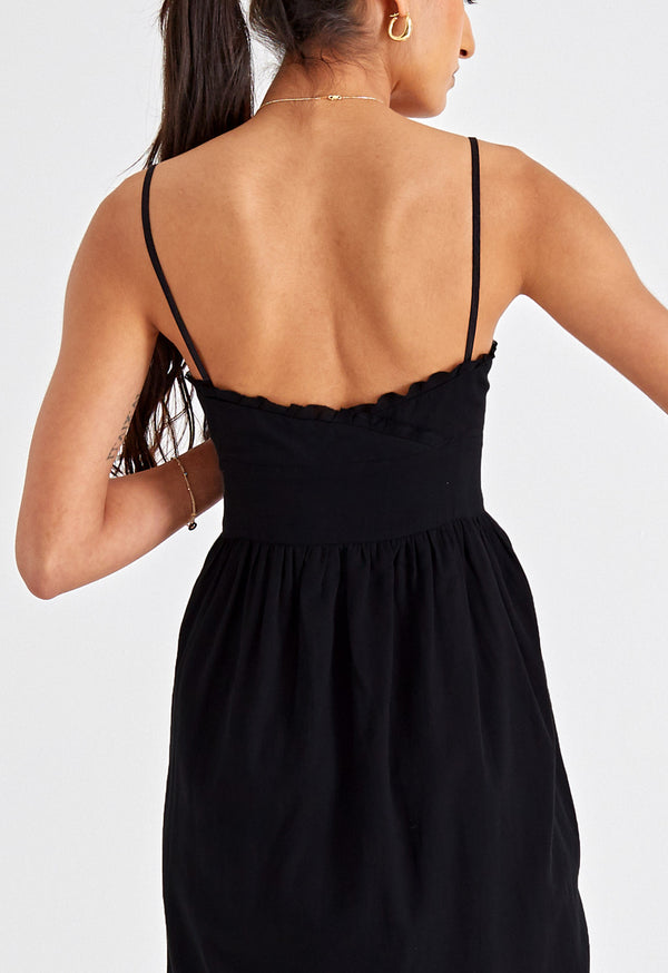 Loup Charmant Avalon Dress In Black Poplin