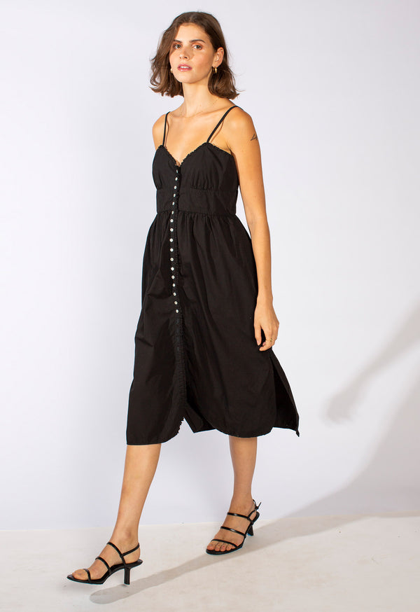 loup charmant Avalon Dress in Black Poplin