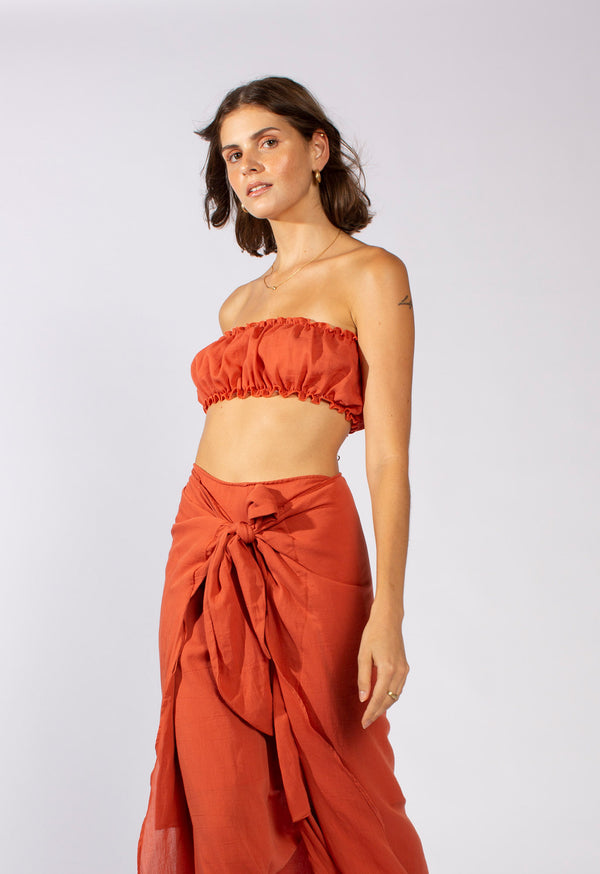 Loup Charmant Bloom Bandeau In Guava