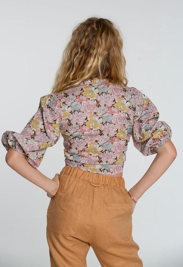 Loup Charmant Carta Tie Top In Bordeaux Floral