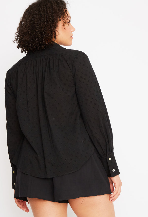 Loup Charmant Gaspé Blouse In Black Swiss Ellipse