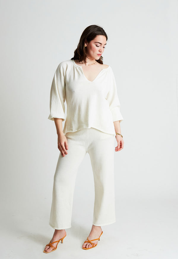 loup charmant Leigh Lounge Pant in Cream