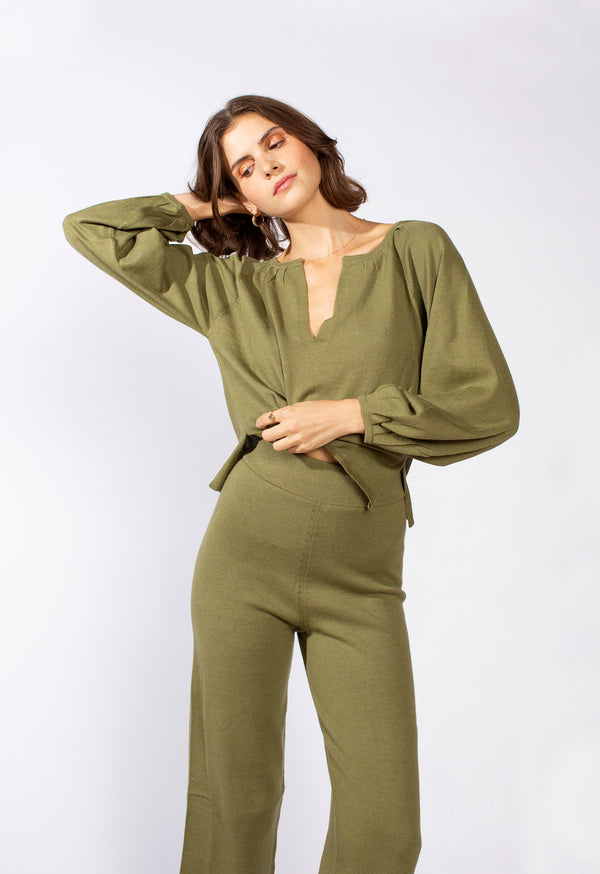 loup charmant Leigh Lounge Pant in Forest