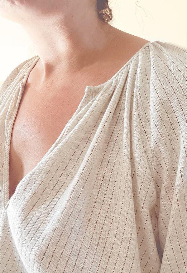 Loup Charmant Peasant Top In Cotton Jersey