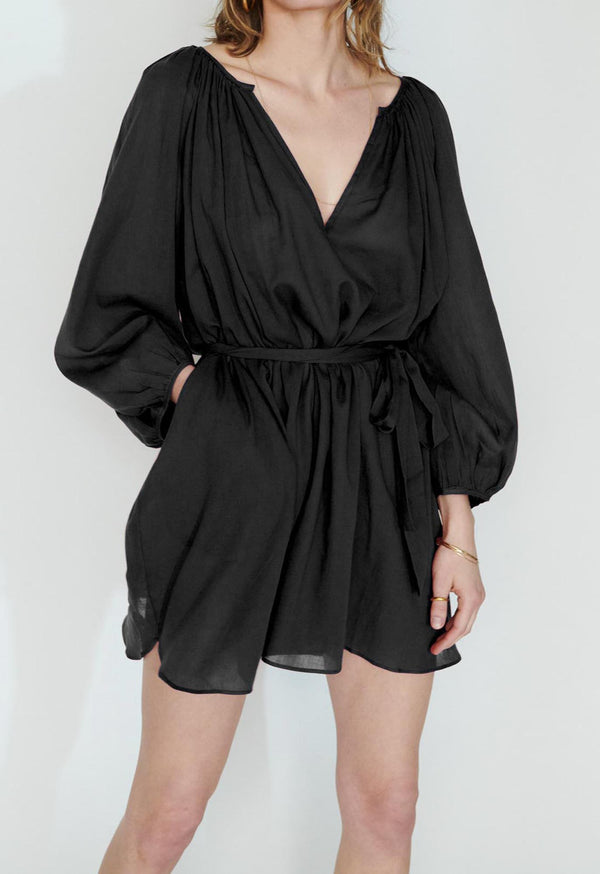 Loup Charmant Peasant Tunic In Black