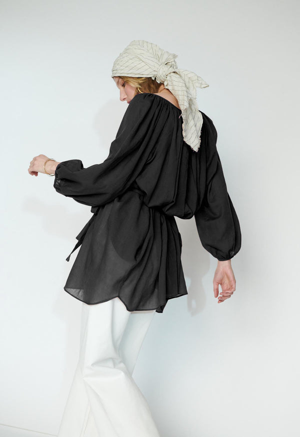 Loup Charmant Peasant Tunic In Black