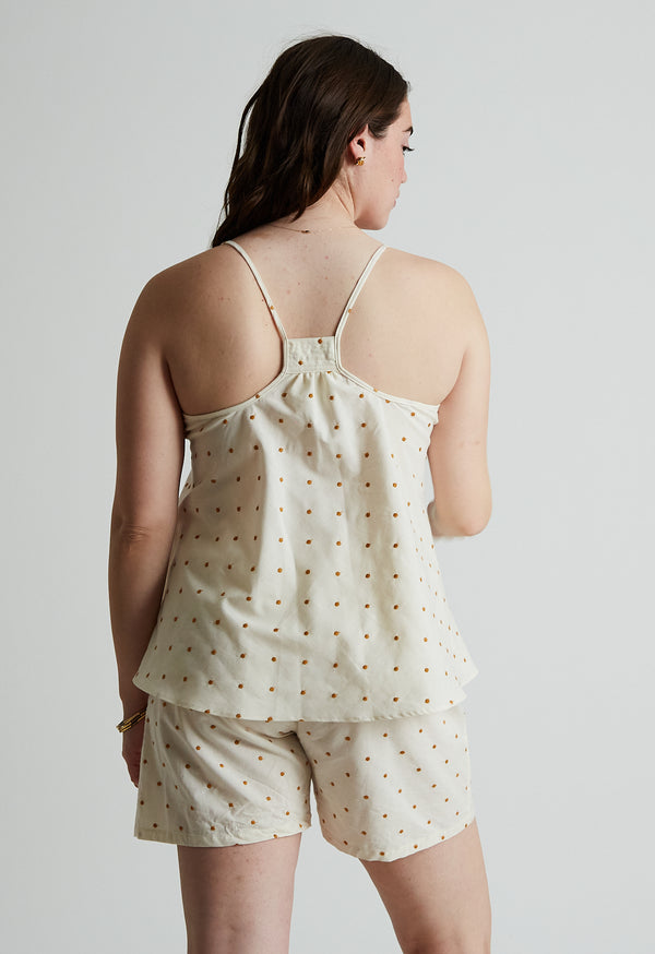Loup Charmant Scoop Tank In Golden Dot
