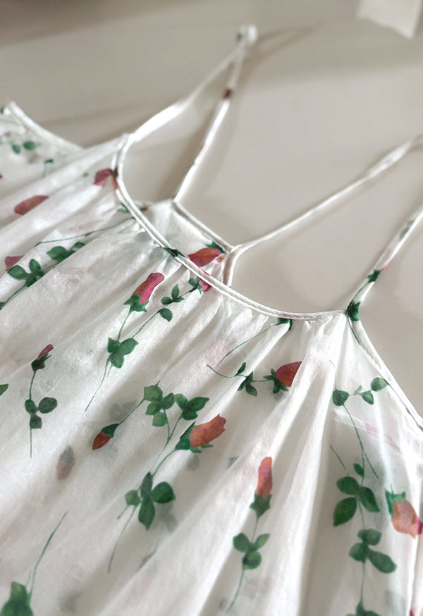 Loup Charmant Scoop Tank In Rose Print