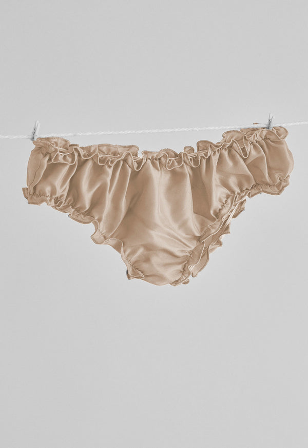 Loup Charmant Signature Bloomers In Taupe Silk