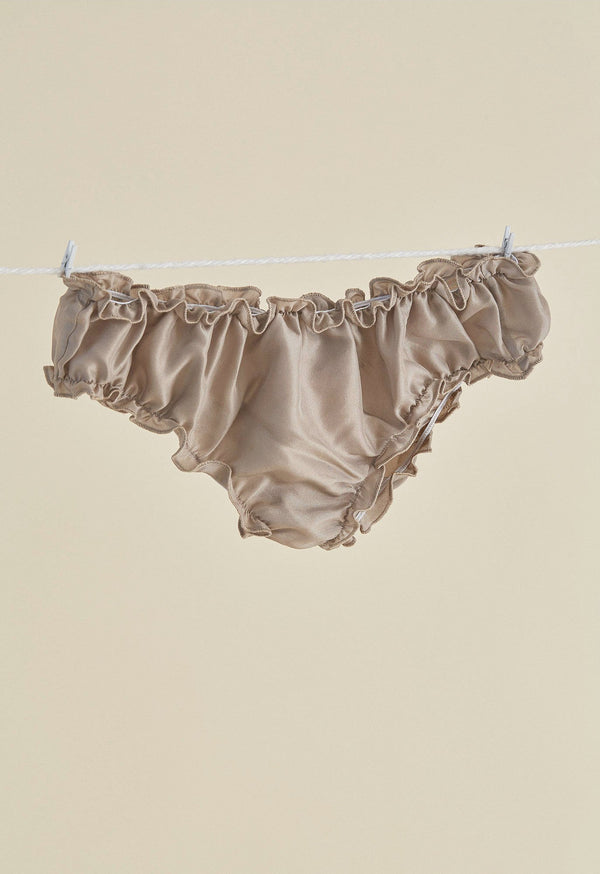 loup charmant Signature Bloomers in Taupe Silk