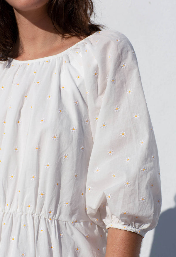 Loup Charmant Soleil Dress In Daisy Embroidery