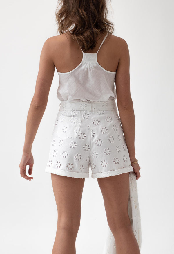 Loup Charmant Tellin Short In Linen Eyelet