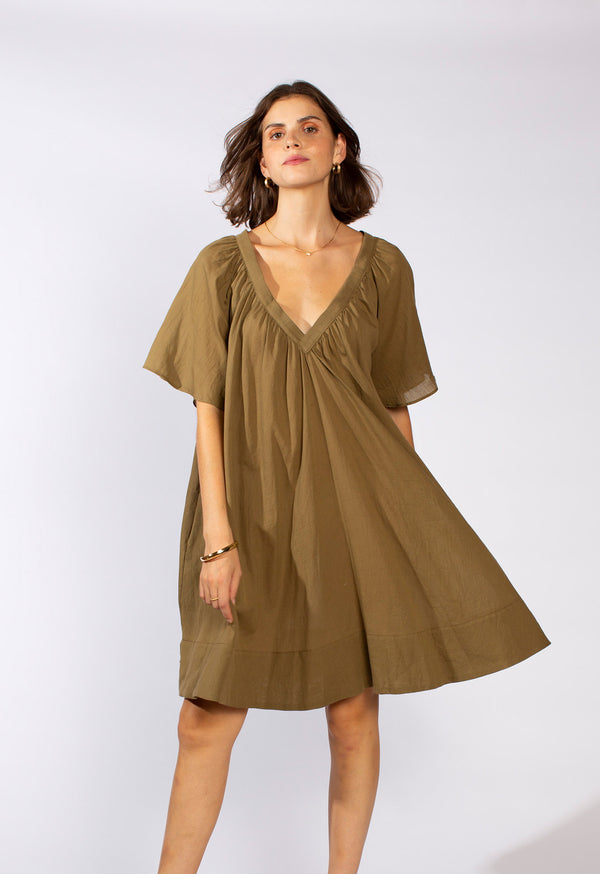 Loup Charmant Tia Dress In Deep Olive