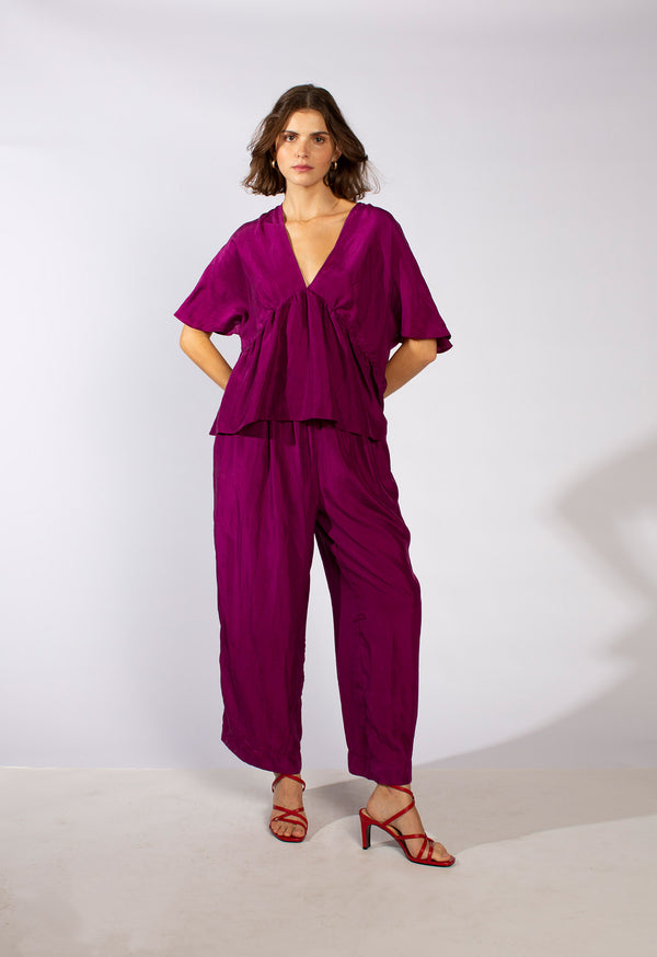 Loup Charmant Tuxedo Tap Pant In Soft-Washed Silk