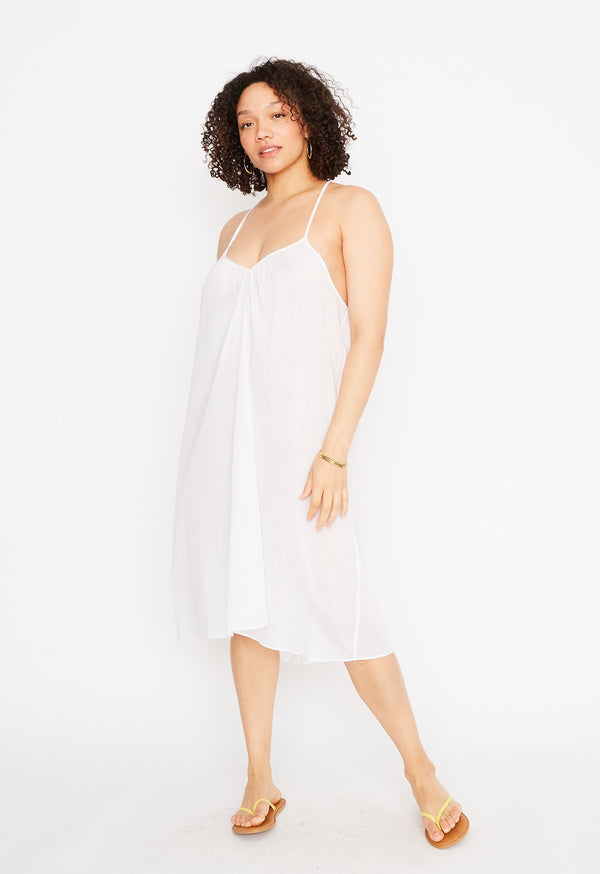 loup charmant V-Neck Slip in White