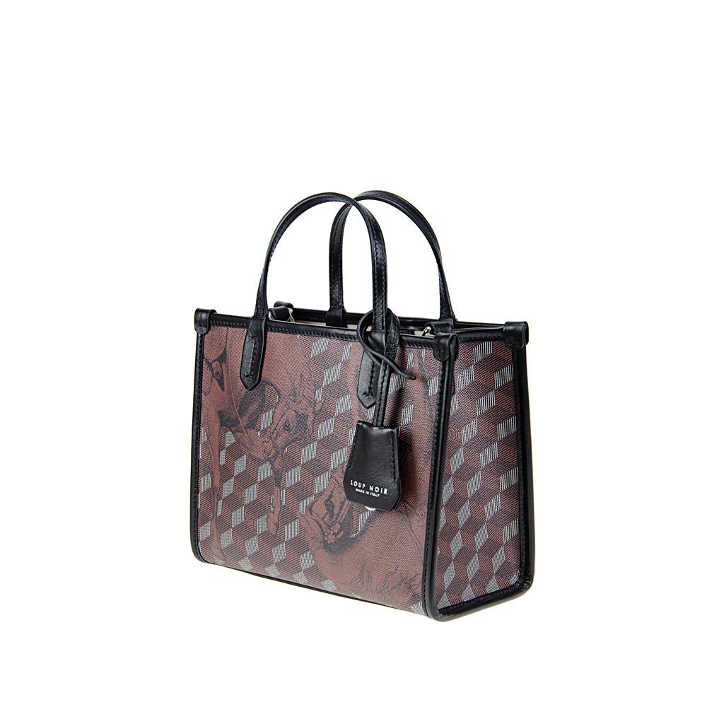 Loup Noir DEAUVILLE MINI SHOPPER Toile Chestnut/Black