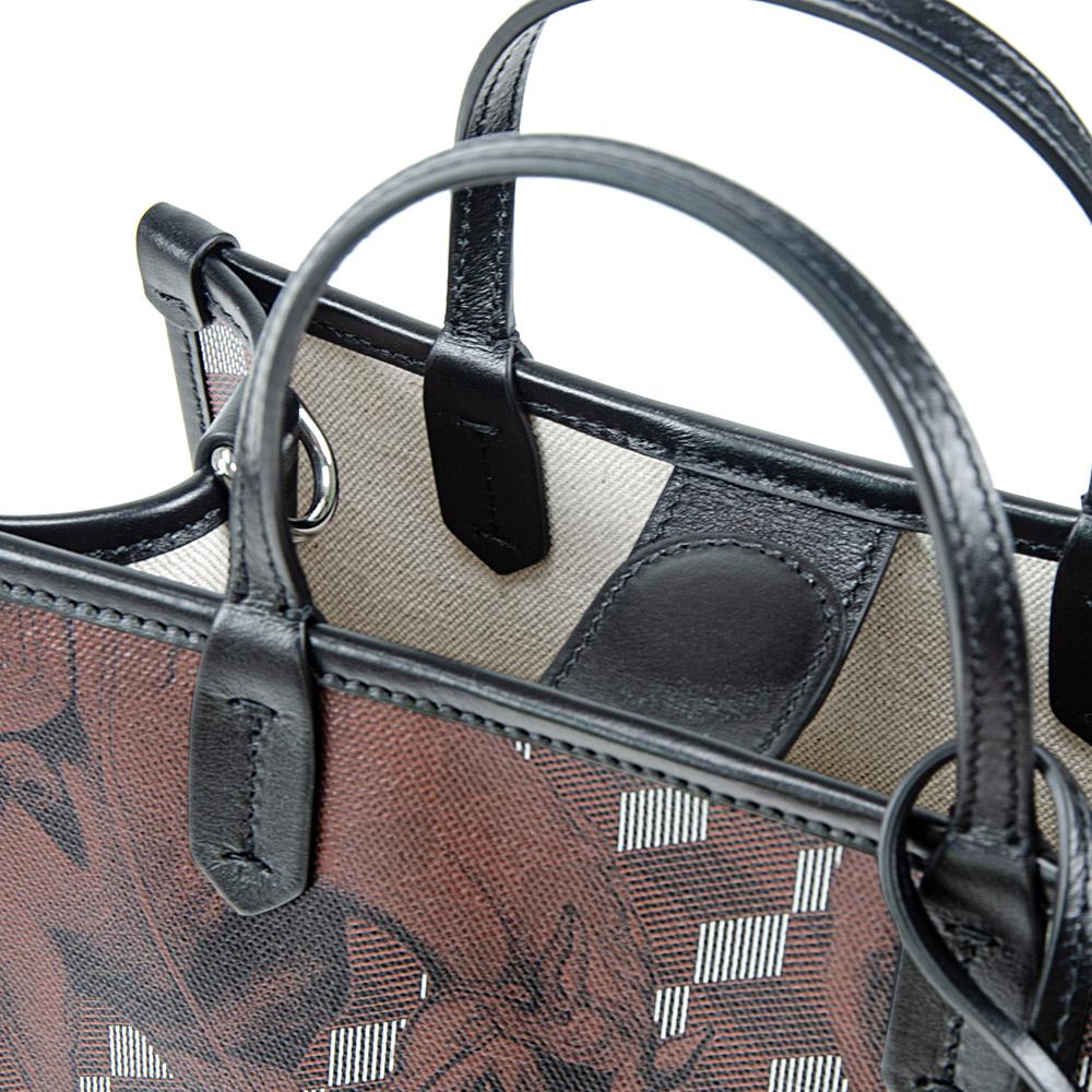 Loup Noir DEAUVILLE MINI SHOPPER Toile Chestnut/Black
