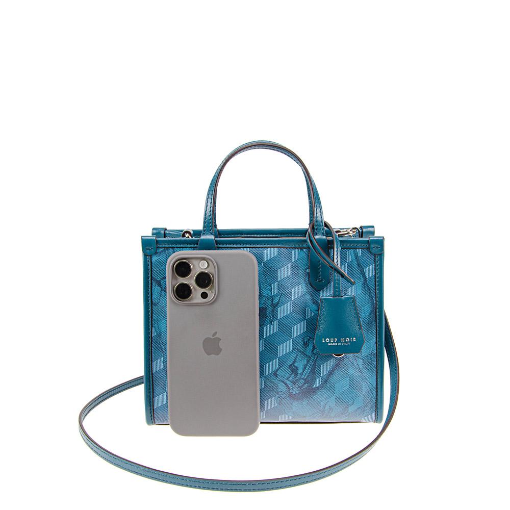 Loup Noir DEAUVILLE MINI SHOPPER Toile Chestnut/Black