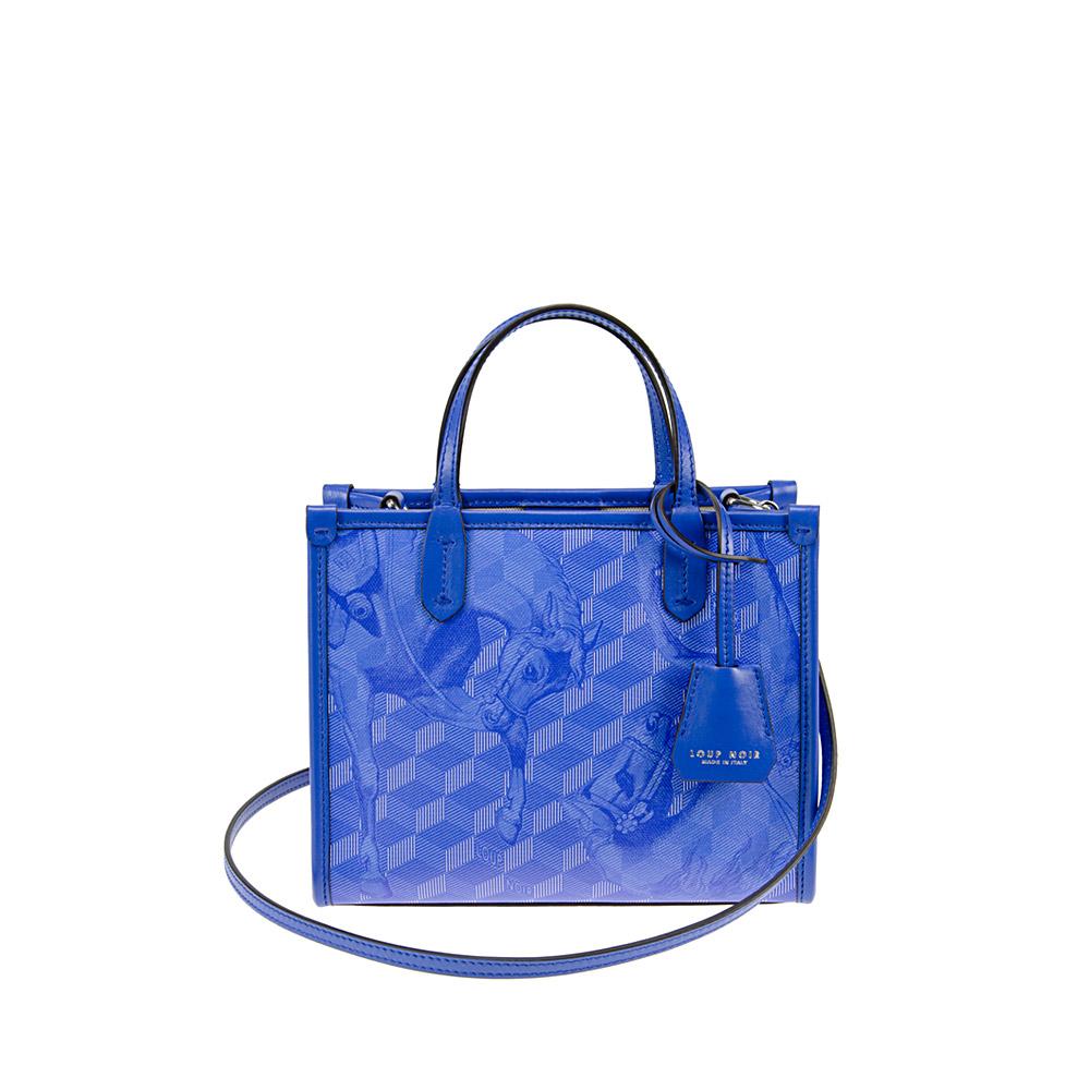 loup noir DEAUVILLE MINI SHOPPER Toile Dazzling Blue