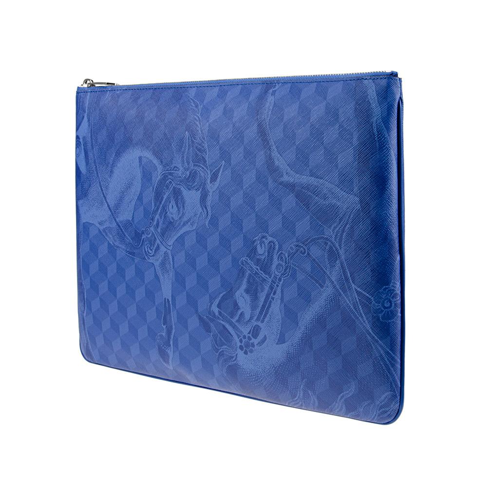 Loup Noir EVERY DAY POUCH LARGE Cheval Imperial Blue