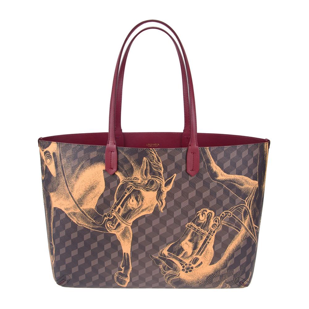 loup noir Leather-lined Shopper Cheval Brown Saffron