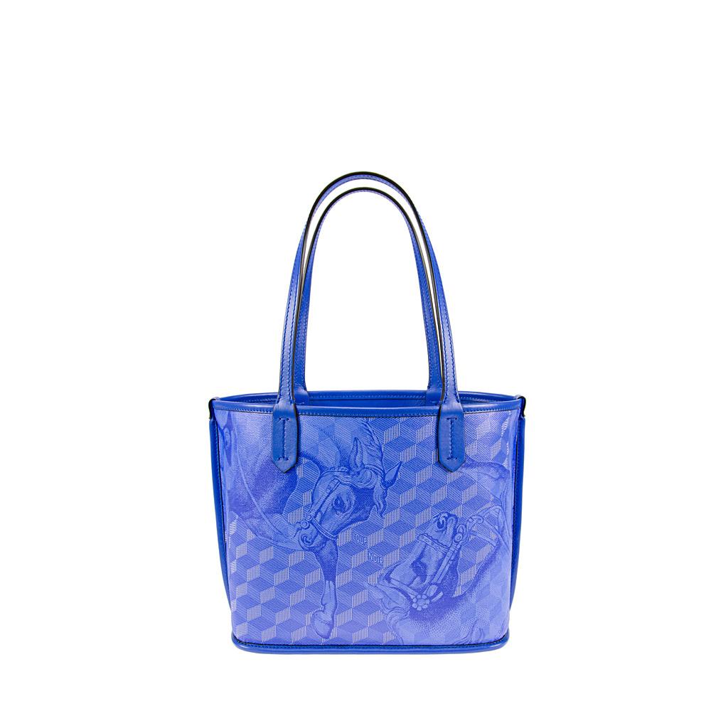 loup noir LEATHERLINED ST. TROPEZ MICRO SHOPPER Toile Dazzling Blue