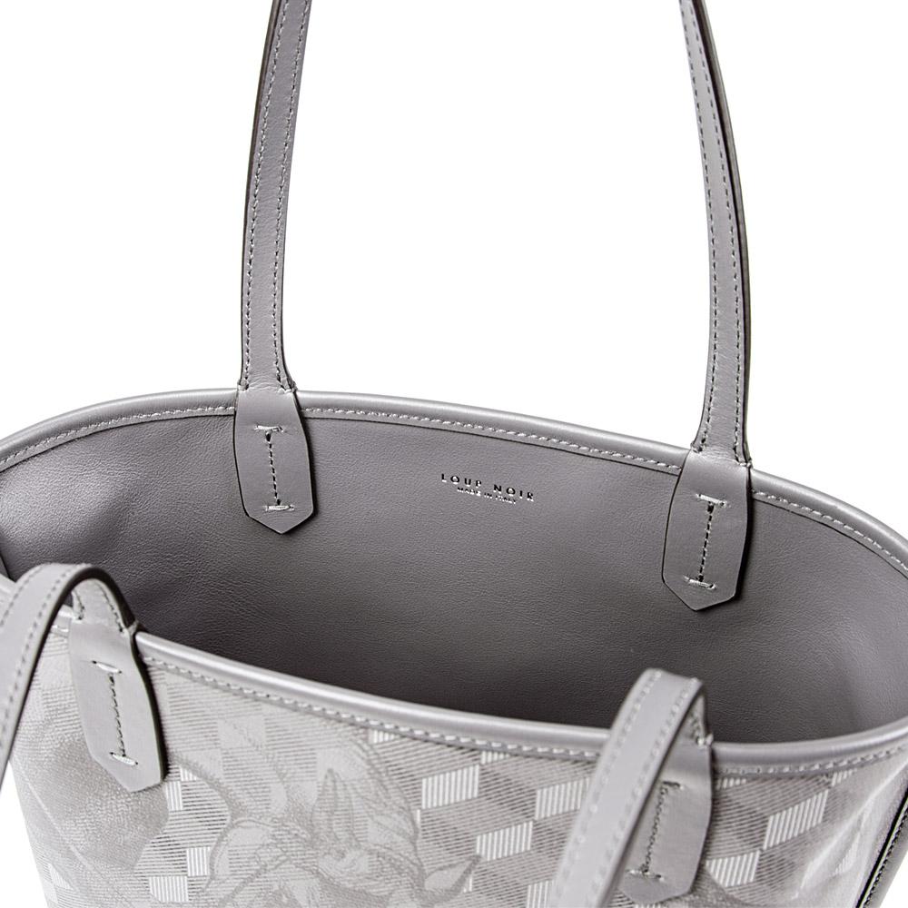 Loup Noir LEATHERLINED ST. TROPEZ MICRO SHOPPER Toile Platinum